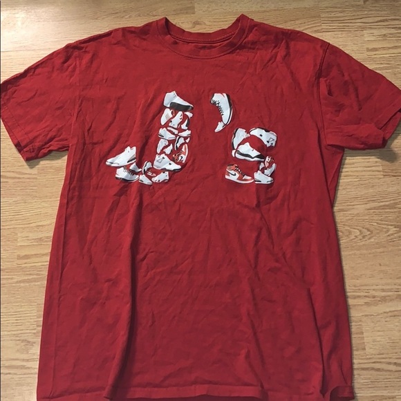 Rare! Nike JORDAN J'S Sneaker Air Nike T-Shirt XL - Picture 1 of 5